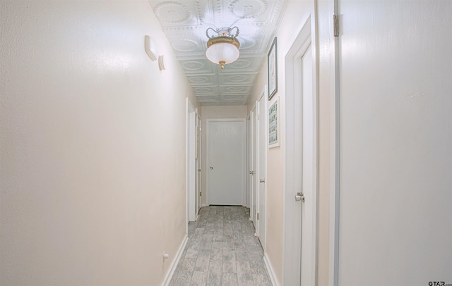 hall featuring light wood-type flooring