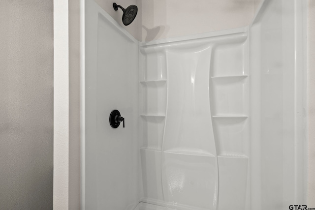 interior details with walk in shower