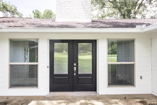 17893 Slack Rd, Whitehouse, TX 75791 - property entrance featuring french doors and a shingled roof