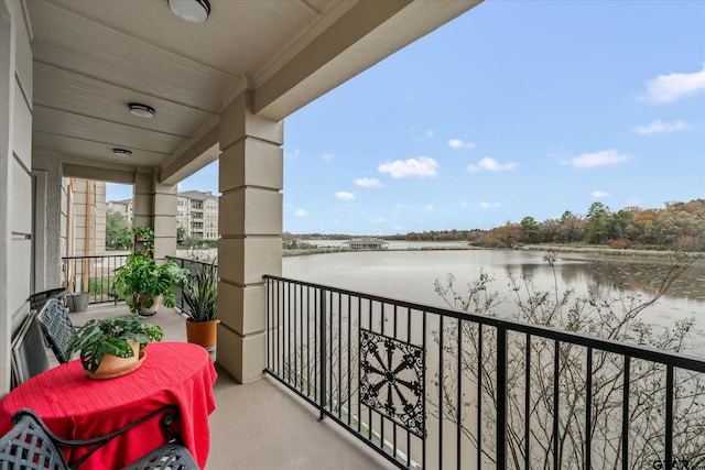 balcony with a water view