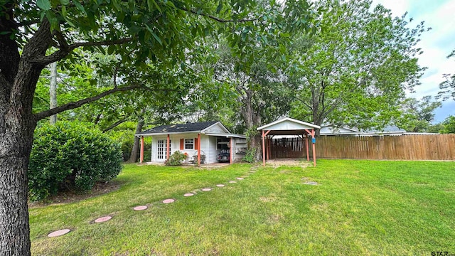 view of yard featuring a gazebo