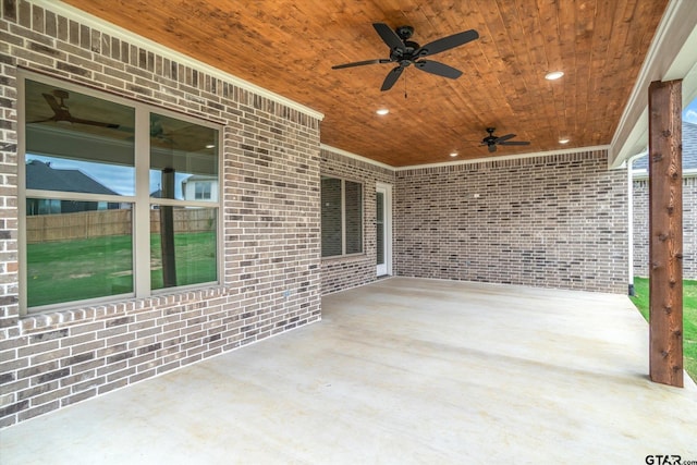 view of patio / terrace with ceiling fan