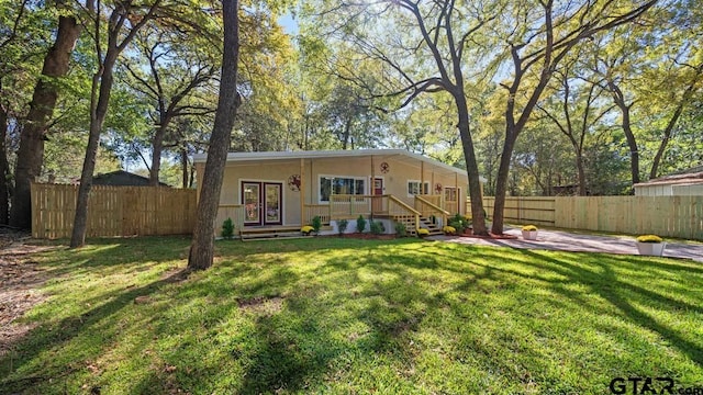 view of yard with a porch