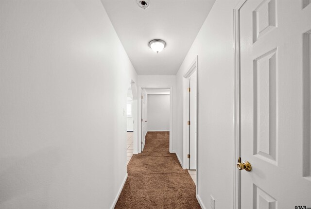 hallway with carpet