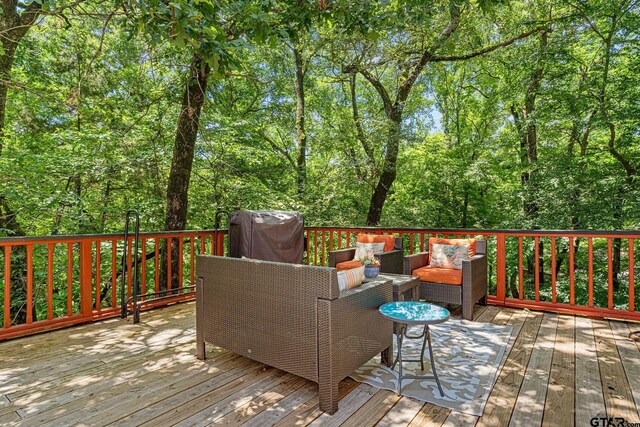 3631 River Oaks Ct, Tyler, TX 75707 - wooden terrace featuring outdoor lounge area