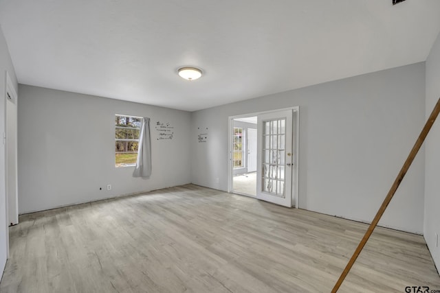 empty room featuring light wood-style flooring