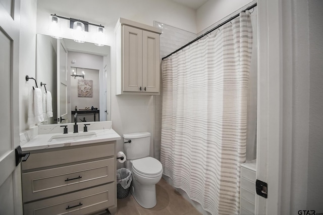 7863 Cross Rd, Tyler, TX 75703 - full bathroom with toilet, vanity, and shower / bathtub combination with curtain