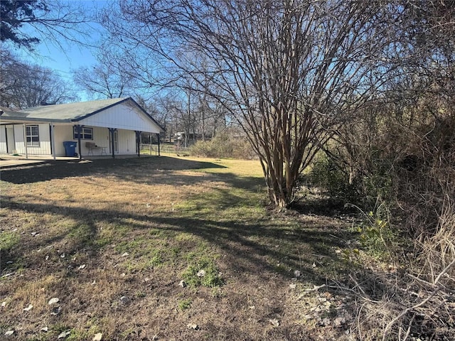 view of yard with a porch