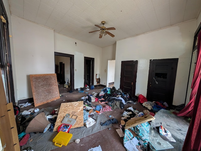 bedroom featuring a ceiling fan