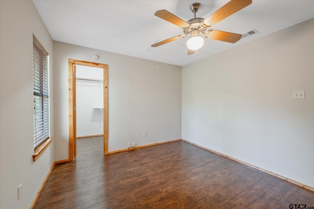 115 Primrose Path, Holly Lake Ranch, TX 75765 - interior space featuring hardwood / wood-style floors, visible vents, ceiling fan, and baseboards