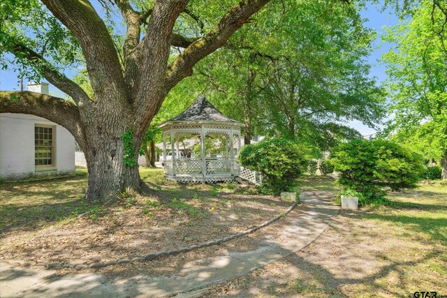 view of yard with a gazebo