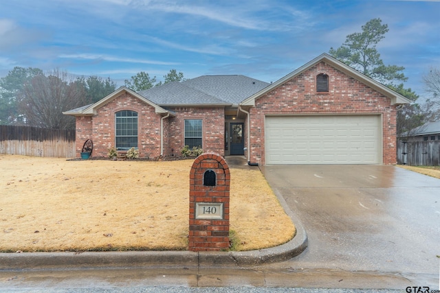 view of front facade featuring a garage