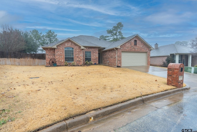 view of front facade with a garage