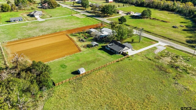 aerial view featuring a rural view