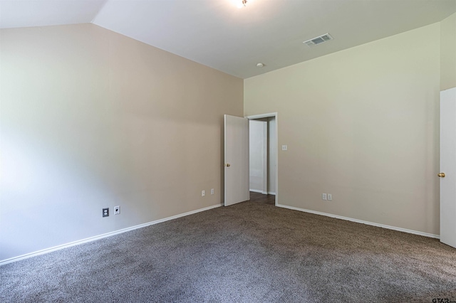 221 Maggie Cir, Flint, TX 75762 - carpeted empty room featuring vaulted ceiling and baseboards