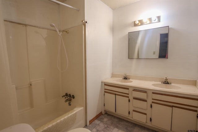 14832 Fm 2661, Flint, TX 75762 - full bathroom with double vanity, shower / bath combination, and toilet