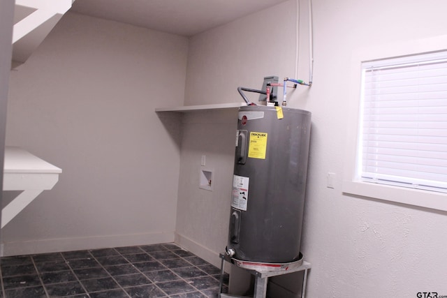 utility room with water heater