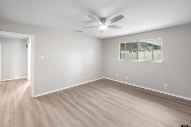 4816 Picadilly Pl, Tyler, TX 75703 - empty room featuring ceiling fan, light wood-style floors, and baseboards