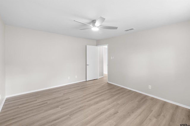 4816 Picadilly Pl, Tyler, TX 75703 - spare room with ceiling fan, light wood-style flooring, and baseboards