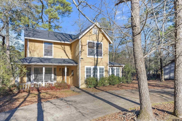 view of front of property with covered porch