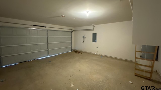 garage with electric panel