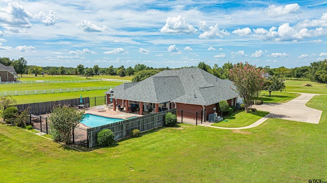 aerial view featuring a rural view