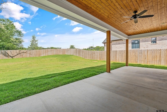 view of patio / terrace featuring ceiling fan