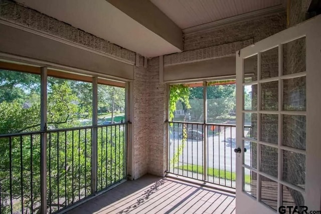 view of unfurnished sunroom