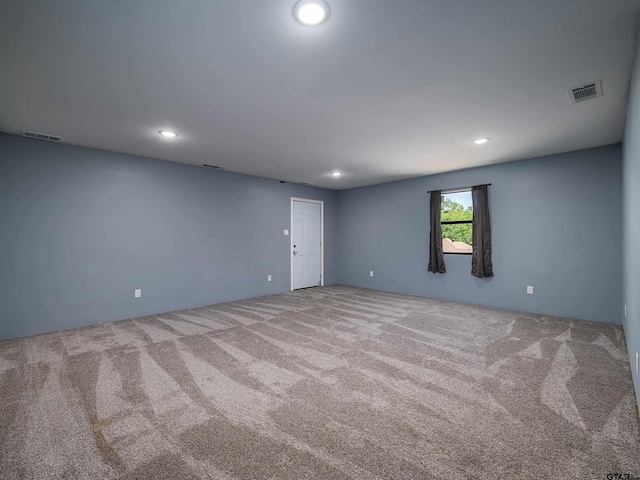 17795 Lookout Ln, Flint, TX 75762 - spare room featuring visible vents, carpet floors, and recessed lighting