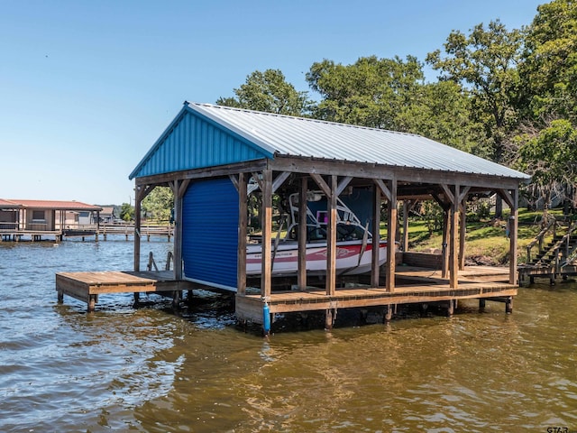 17795 Lookout Ln, Flint, TX 75762 - view of dock with a water view and boat lift