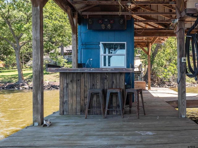 17795 Lookout Ln, Flint, TX 75762 - view of outbuilding featuring a water view and outdoor dry bar