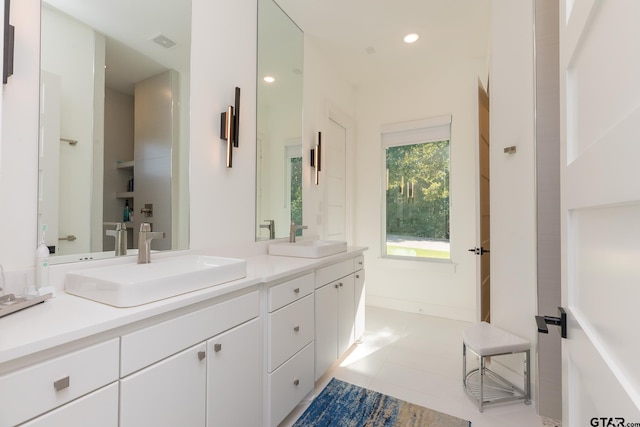 bathroom featuring vanity and tile patterned floors