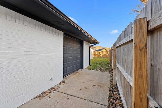 view of garage