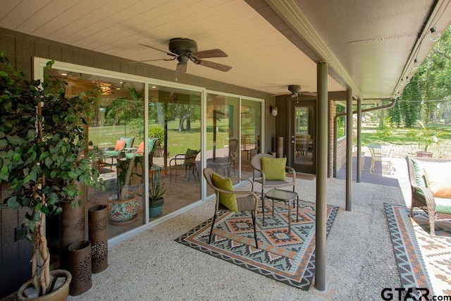 225 Texas Dr, Hideaway, TX 75771 - view of patio with a ceiling fan
