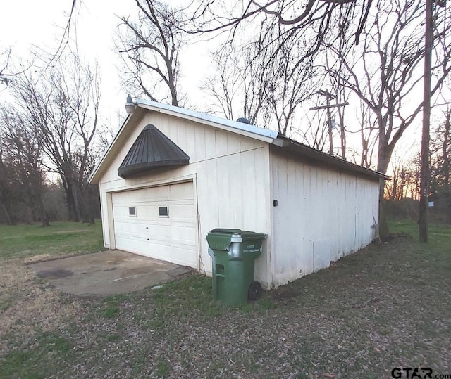 view of garage