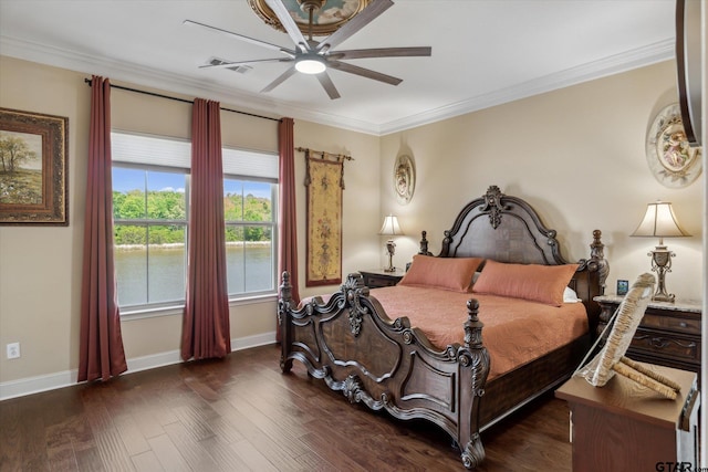 3351 Cascades Ct, Tyler, TX 75709 - bedroom featuring baseboards, crown molding, and wood finished floors