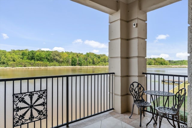 3351 Cascades Ct, Tyler, TX 75709 - balcony featuring a view of trees and a water view