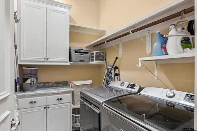 3351 Cascades Ct, Tyler, TX 75709 - washroom featuring washing machine and clothes dryer and cabinet space