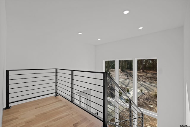 interior space with light hardwood / wood-style flooring