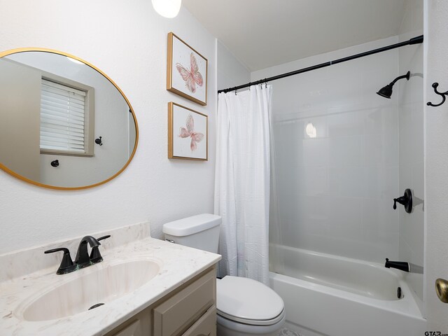 4922 Leaning Oaks Dr, Flint, TX 75762 - full bath featuring vanity, toilet, and shower / bath combo with shower curtain