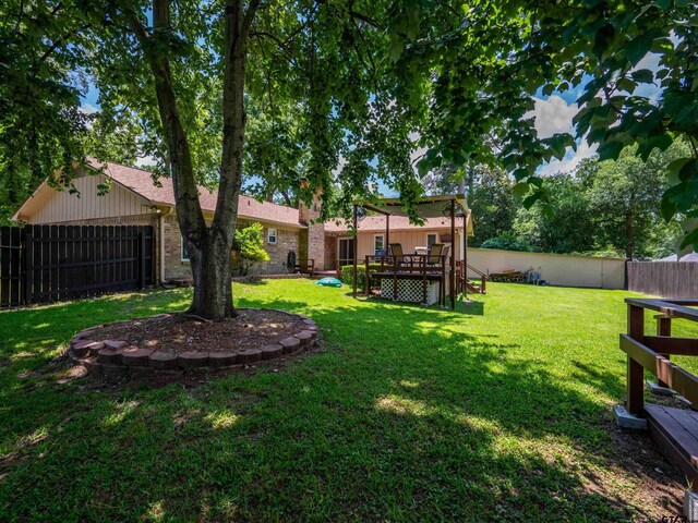 4922 Leaning Oaks Dr, Flint, TX 75762 - view of yard featuring a deck