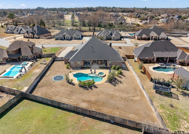 aerial view featuring a residential view