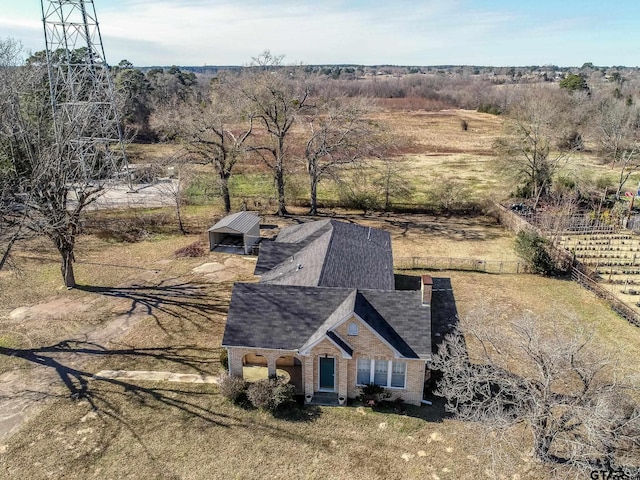 drone / aerial view featuring a rural view