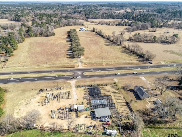 drone / aerial view featuring a rural view