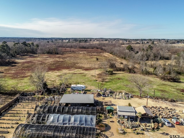 drone / aerial view featuring a rural view