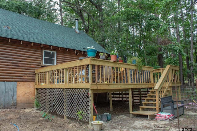 21544 Birch Pl, Tyler, TX 75705 - deck featuring view of wooded area