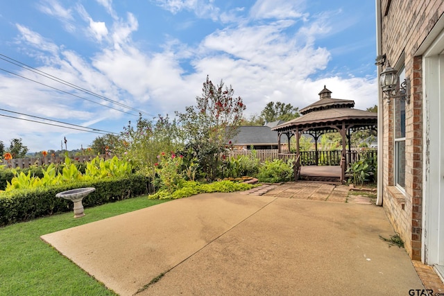 view of patio with a gazebo