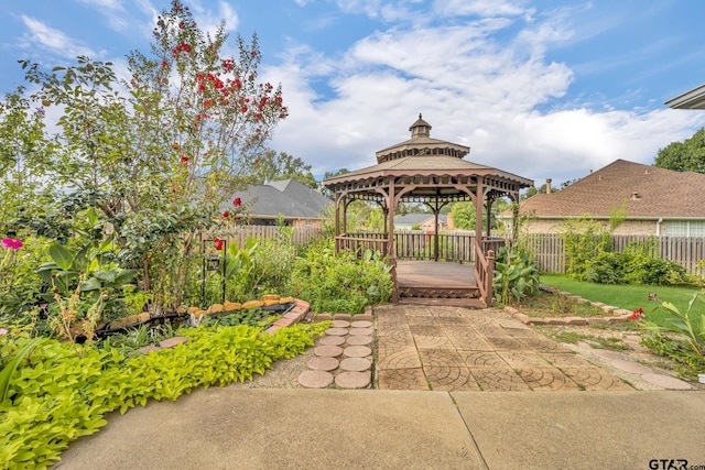 view of patio / terrace with a gazebo