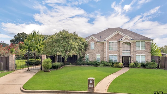 view of front of home with a front yard