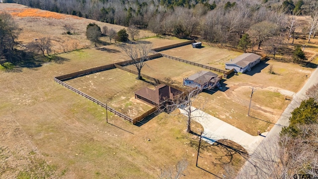 bird's eye view featuring a rural view